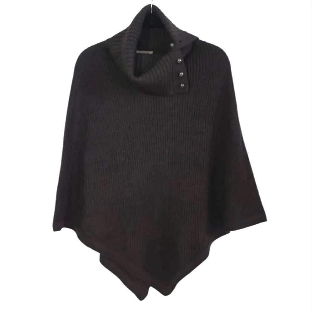 NWT Michael Kors Charcoal Knit Poncho OS